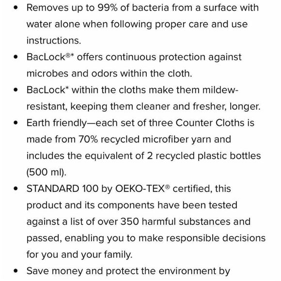 Norwex Counter Cloths Light Blue Set of 3 NWT - Picture 10 of 10